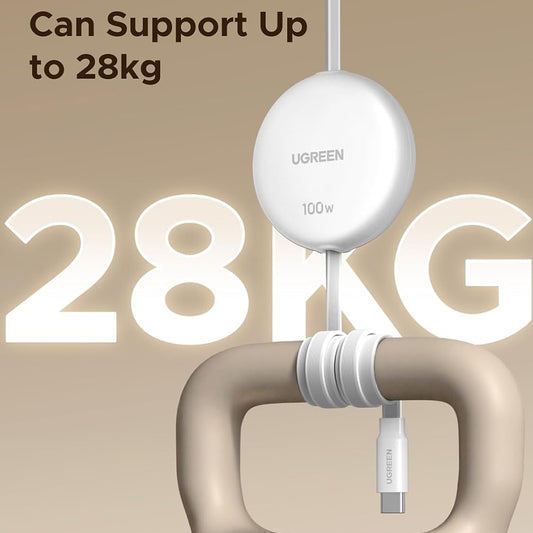 Кабел за данни и зареждане USB-C - USB-C UGREEN L531, 100W, 1m, Бял