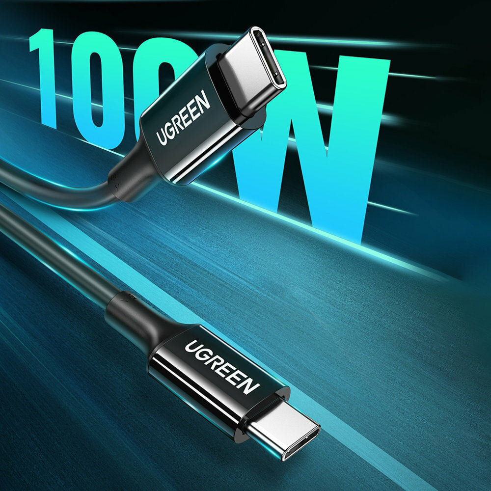 Кабел за данни и зареждане USB-C - USB-C UGREEN US300 (80371), 100W, 1m, Черен