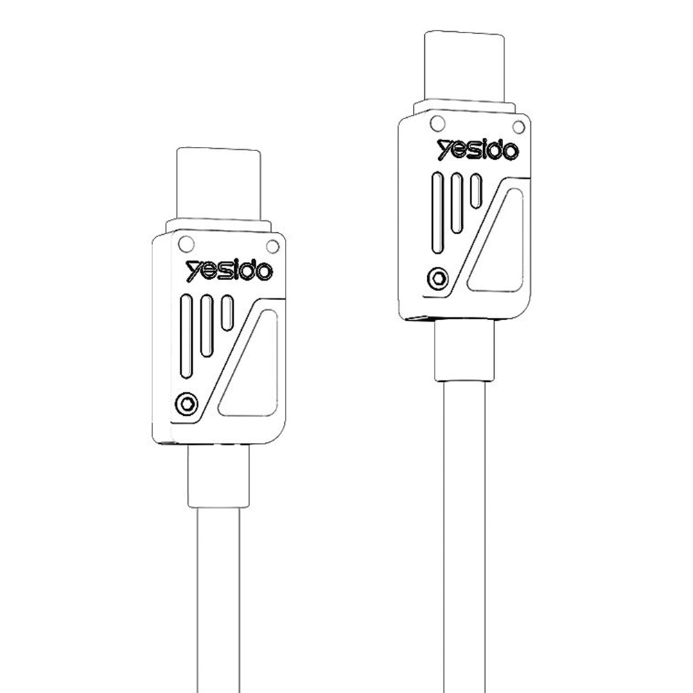 USB-C Data and Charging Cable - USB-C Yesido CA196, 60W, 1.2m, Black