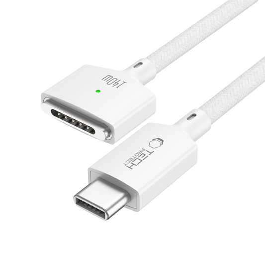 Кабел за зареждане Tech-Protect MMC01 Ultraboost, USB-C - MagSafe 3, 140W, 2м, Бял