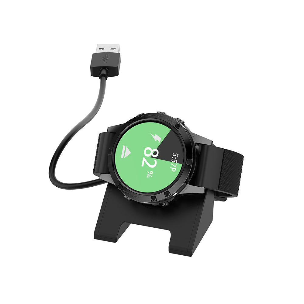 Кабел за зареждане Techsuit TGC3 за Garmin Fenix 5 Plus / 7X / 6X / 6 / 5, USB-A, Черен