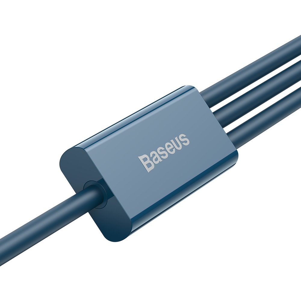 Кабел за зареждане USB-A - Lightning / microUSB / USB-C Baseus Superior 3in1 Series, 20W, 1.5m, син CAMLTYS-03