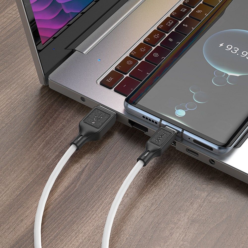Кабел за данни и зареждане USB-A - USB-C HOCO X90, 60W, 1m, Бял