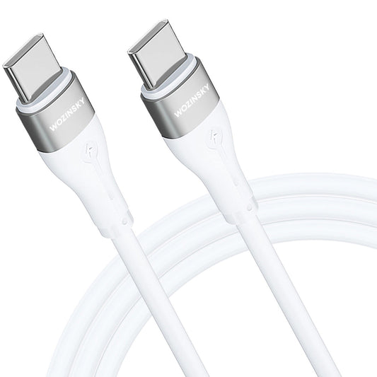 USB-C кабел за зареждане - USB-C WZK WSTCC1, 65W, 1m, бял