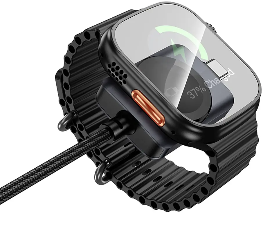 Кабел за зареждане USB-C - USB-C HOCO CW66 2в1, 100W, 1.2м, Черен