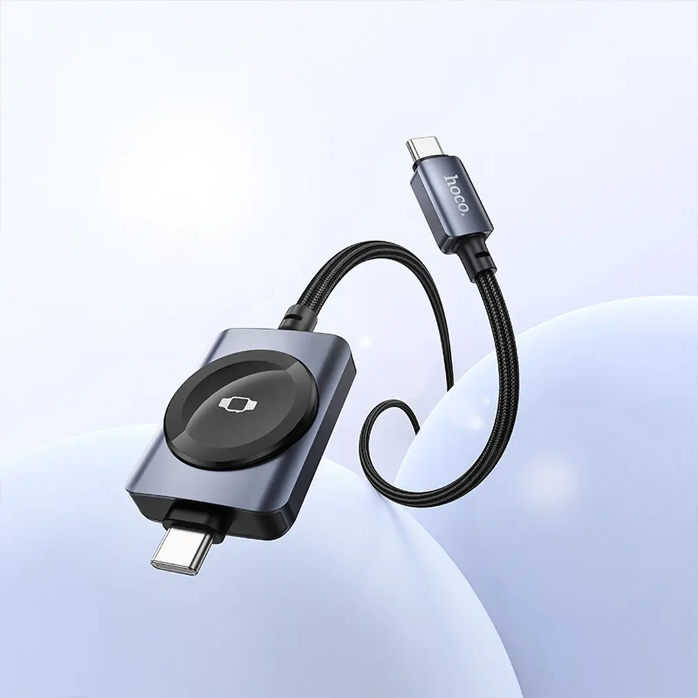 Кабел за зареждане USB-C - USB-C HOCO CW66 2в1, 100W, 1.2м, Черен