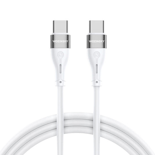 USB-C кабел за зареждане - USB-C WZK WSTCC1, 65W, 1m, бял
