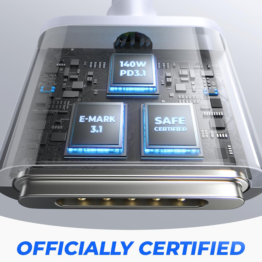 Кабел за зареждане USB-C - MagSafe 3 Lisen, 140W, 2m, Сребрист YL0123070001