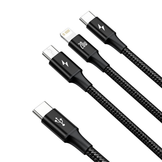 USB-C - Lightning / microUSB / USB-C Baseus Rapid 3in1, 20W, 1,5 m, черен CAMLT-SC01