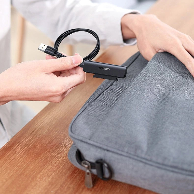 Кабел SATA UGREEN CM321, USB-A 3.0 - SATA 2.5inch, 0.5m, Черен