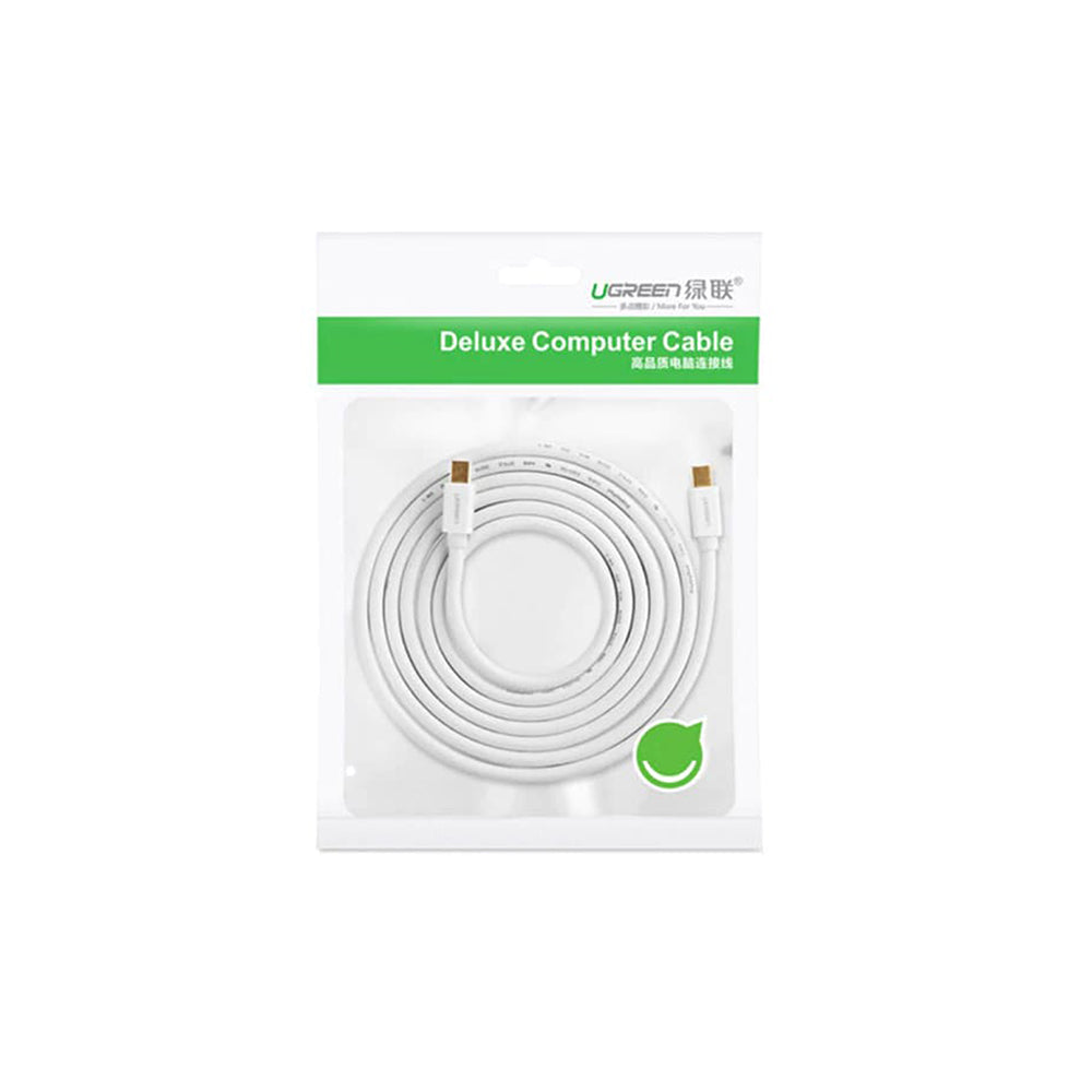 Видео кабел UGREEN, MiniDisplayPort - MiniDisplayPort, 4K, 2m, Бял