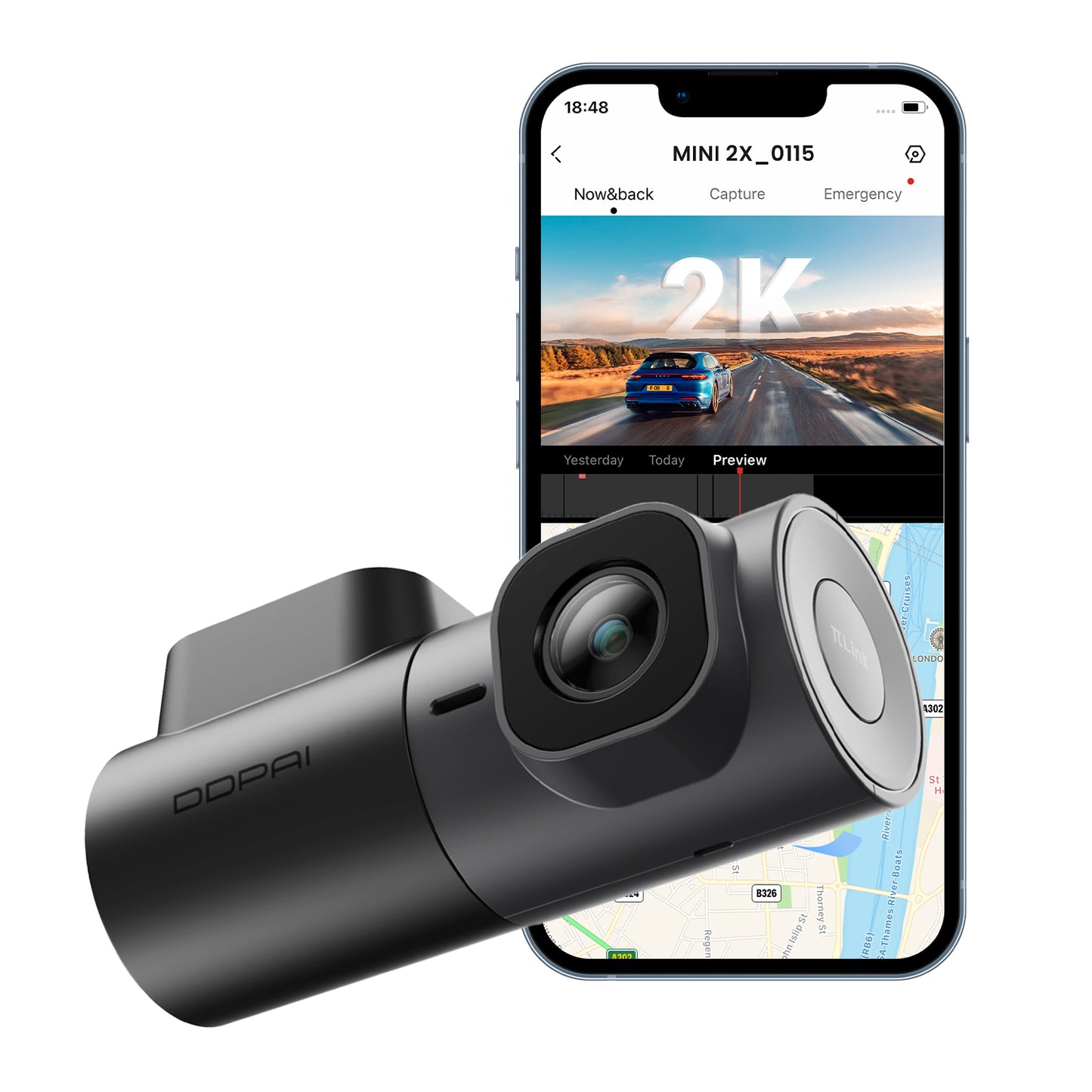 Автомобилна камера DDPAI MINI2X, 2K, Wi-Fi