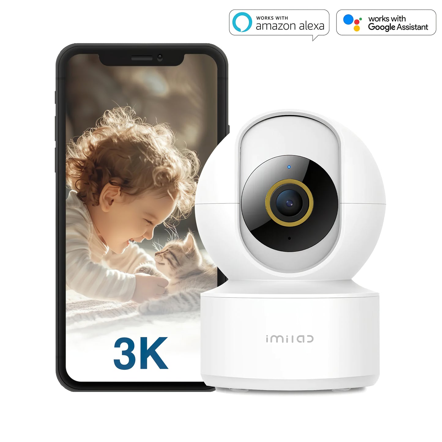 Камера за наблюдение iMILAB C22, Wi-Fi, 3K, Вътрешна CMSXJ60A