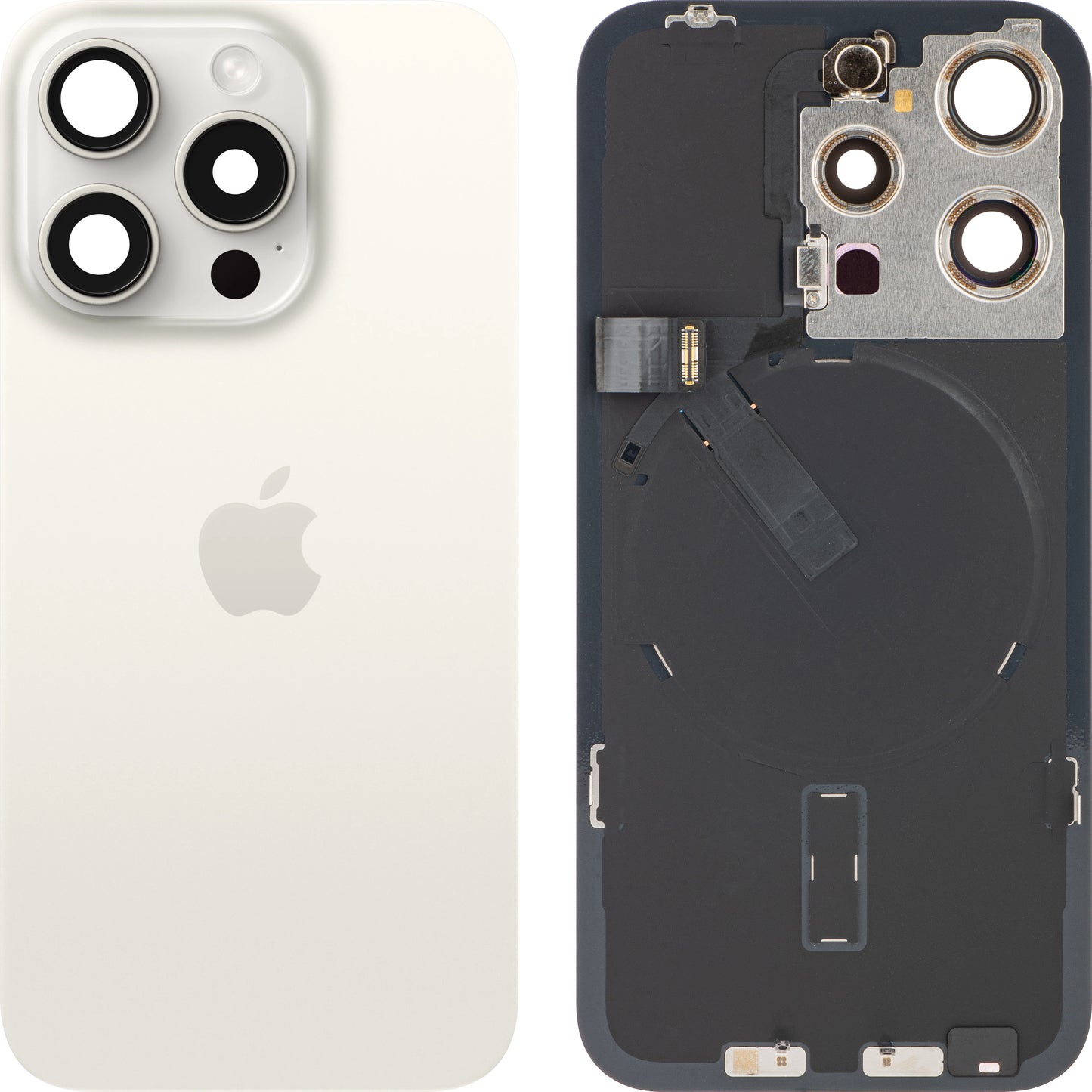 Капак за батерията на Apple iPhone 15 Pro, бял (бял титан), Swap