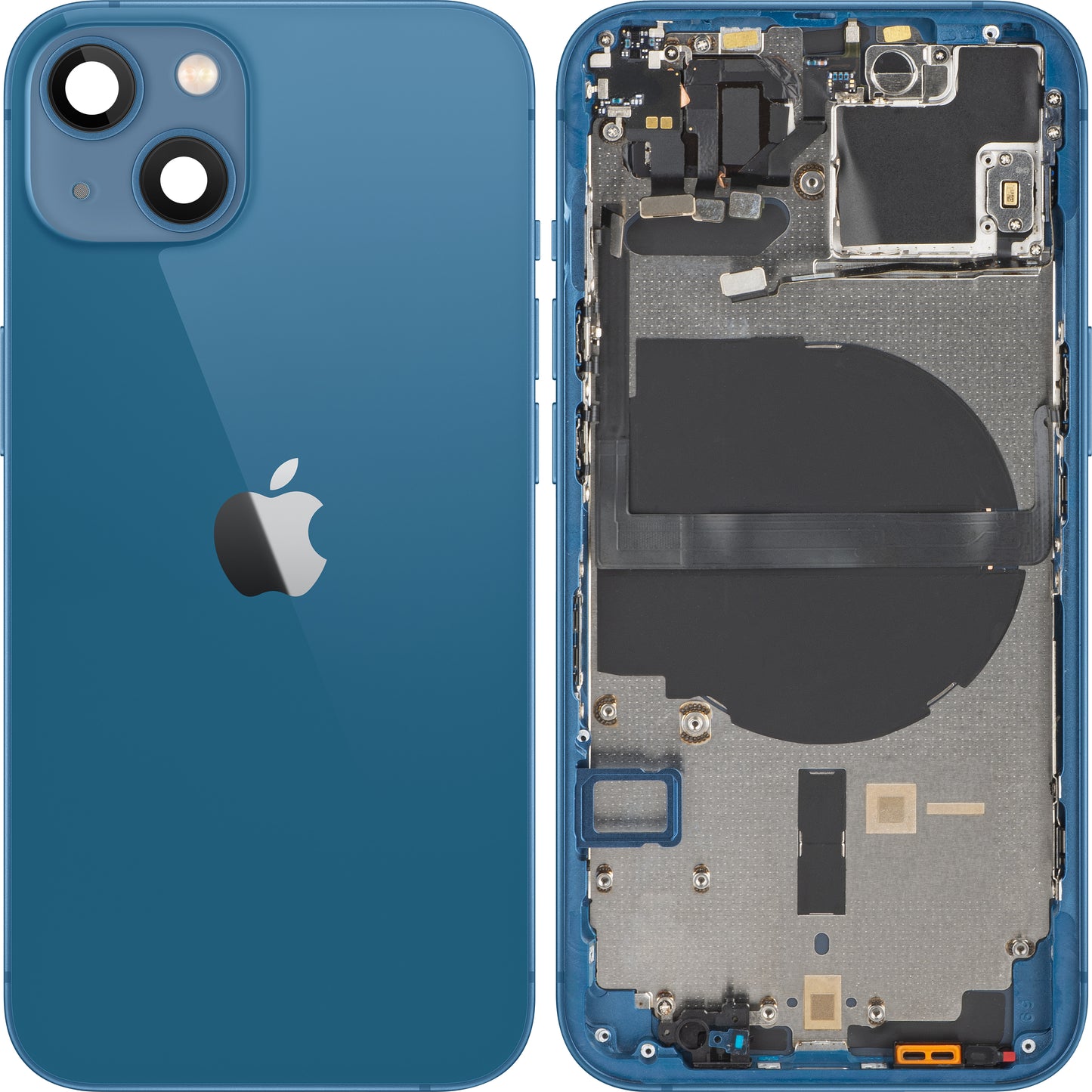 Капак за батерията на Apple iPhone 13, със среден калъф, син, за размяна