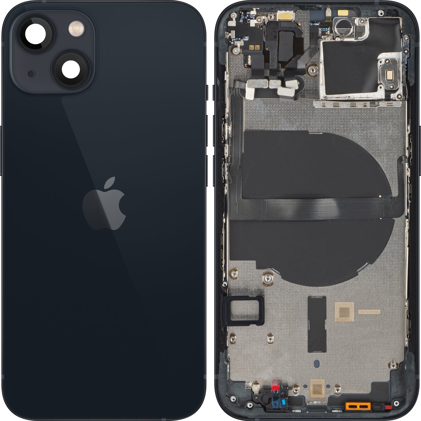Капак за батерията на Apple iPhone 13 mini, с половин калъф, черен (Midnight), Swap