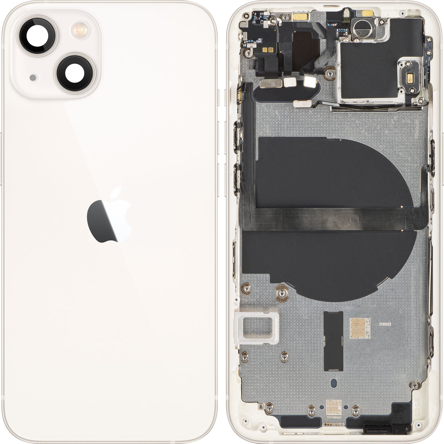 Капак за батерията на Apple iPhone 13 mini, с половин калъф, бял (Starlight), Swap