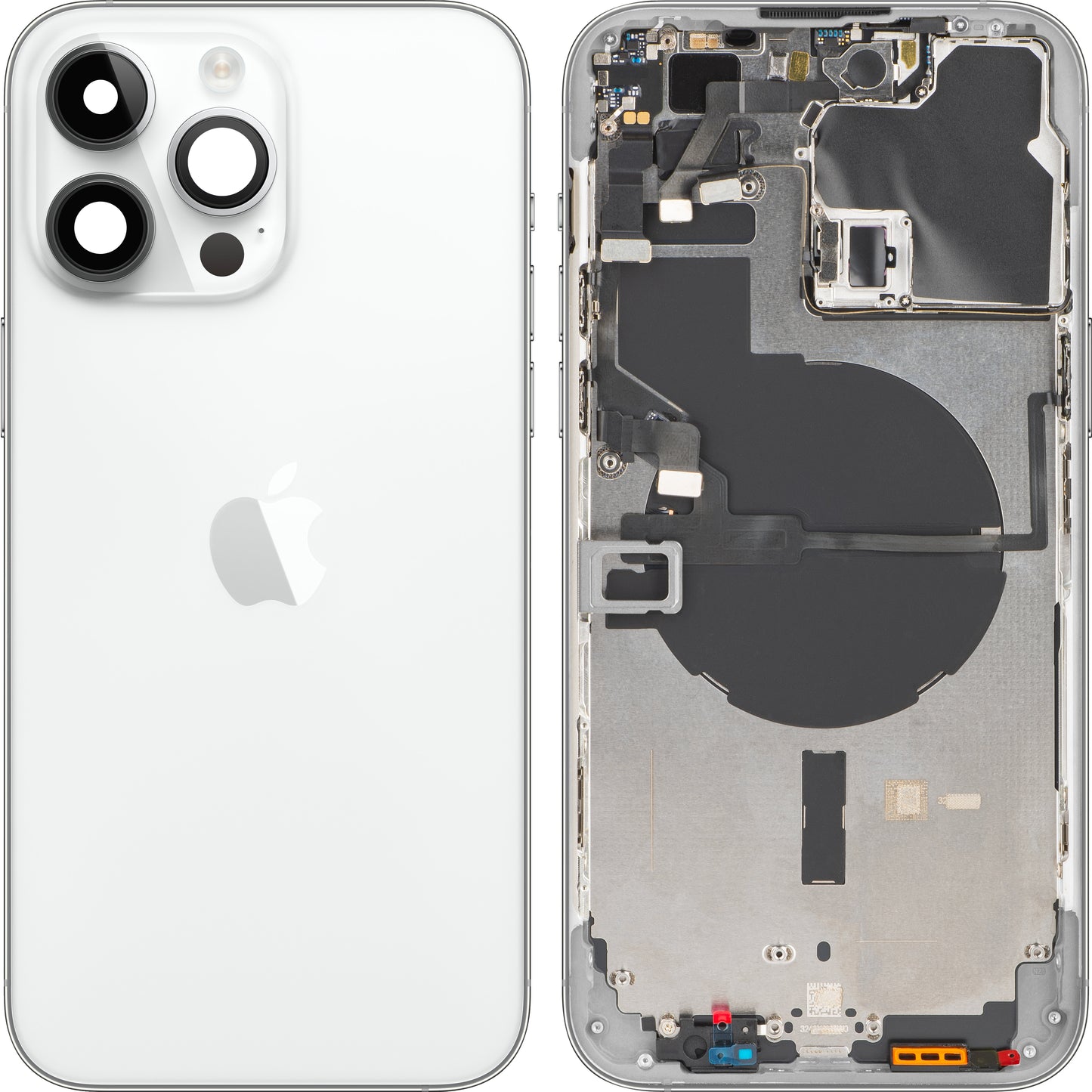 Капак за батерията на Apple iPhone 14 Pro Max, с междинен калъф, сребърен, смяна