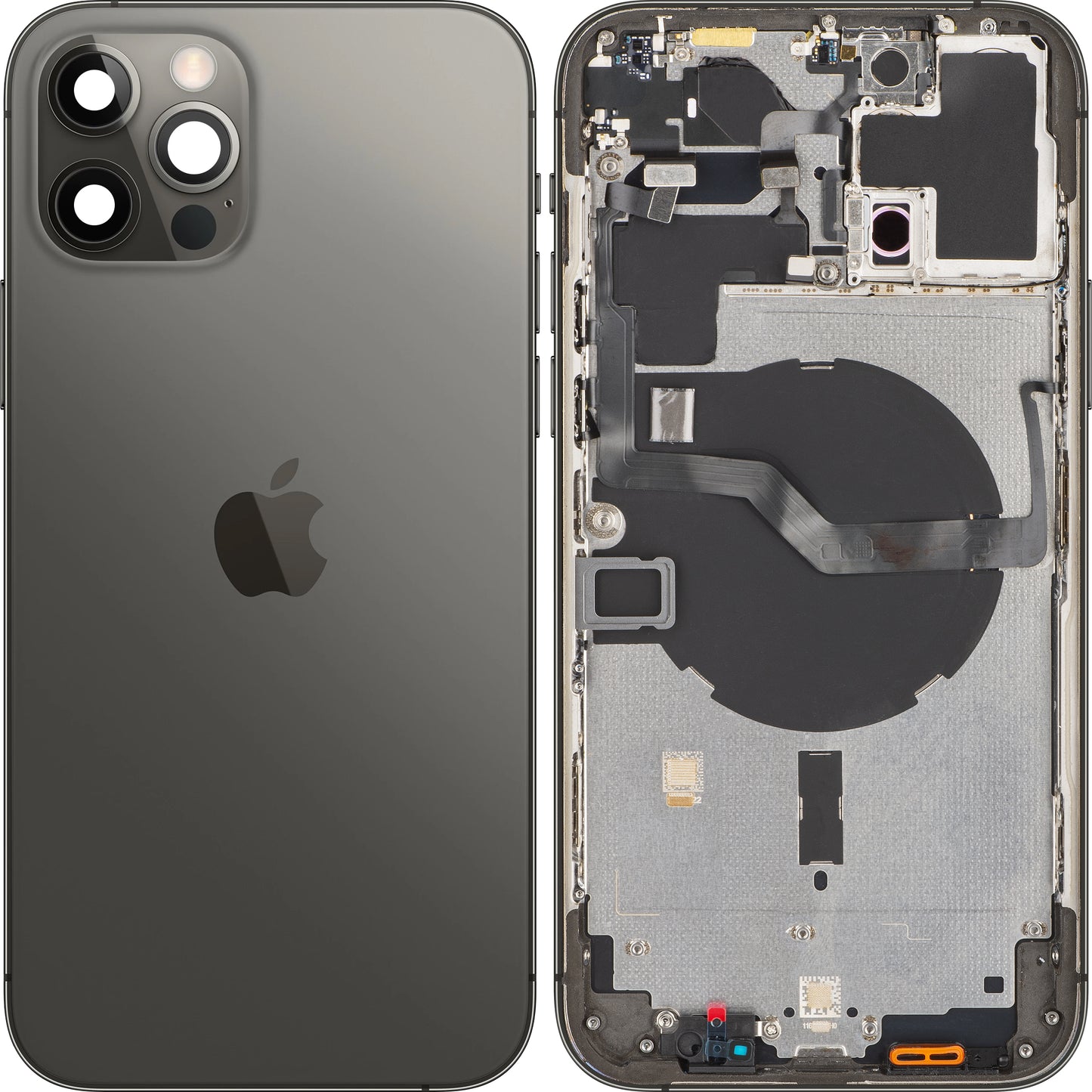 Капак за батерията на Apple iPhone 12 Pro Max, с половин калъф, черен (графит), Swap
