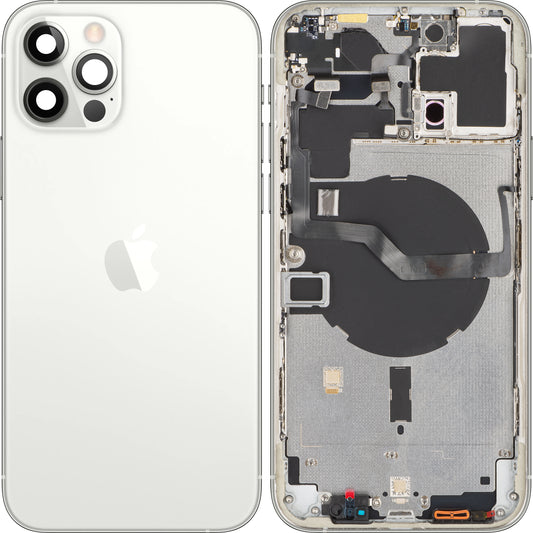 Капак за батерията на Apple iPhone 12 Pro Max, с междинен калъф, сребърен, смяна