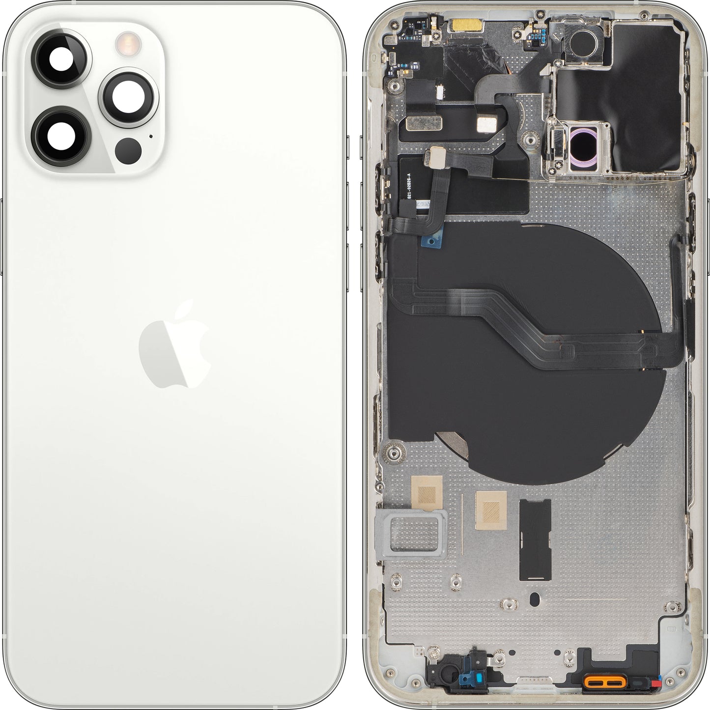 Капак за батерията на Apple iPhone 12 Pro, с половин калъф, сребрист, смяна