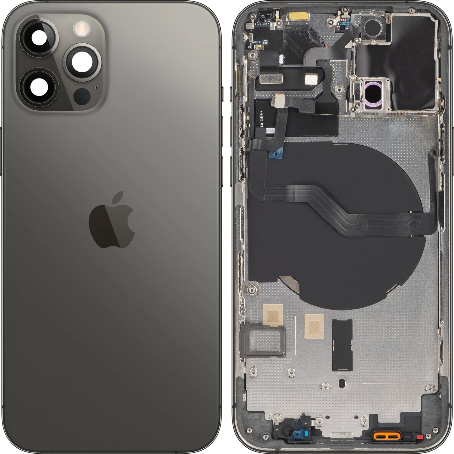Капак за батерията на Apple iPhone 12 Pro, с половин калъф, черен (графит), Swap