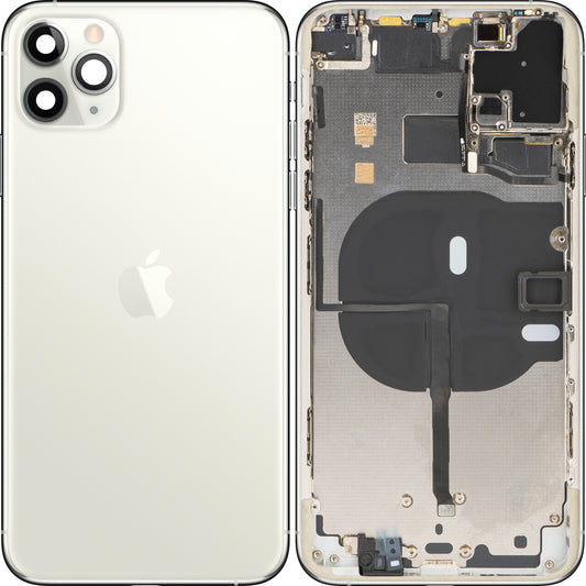 Капак за батерията на Apple iPhone 11 Pro Max, с междинен калъф, сребърен, смяна