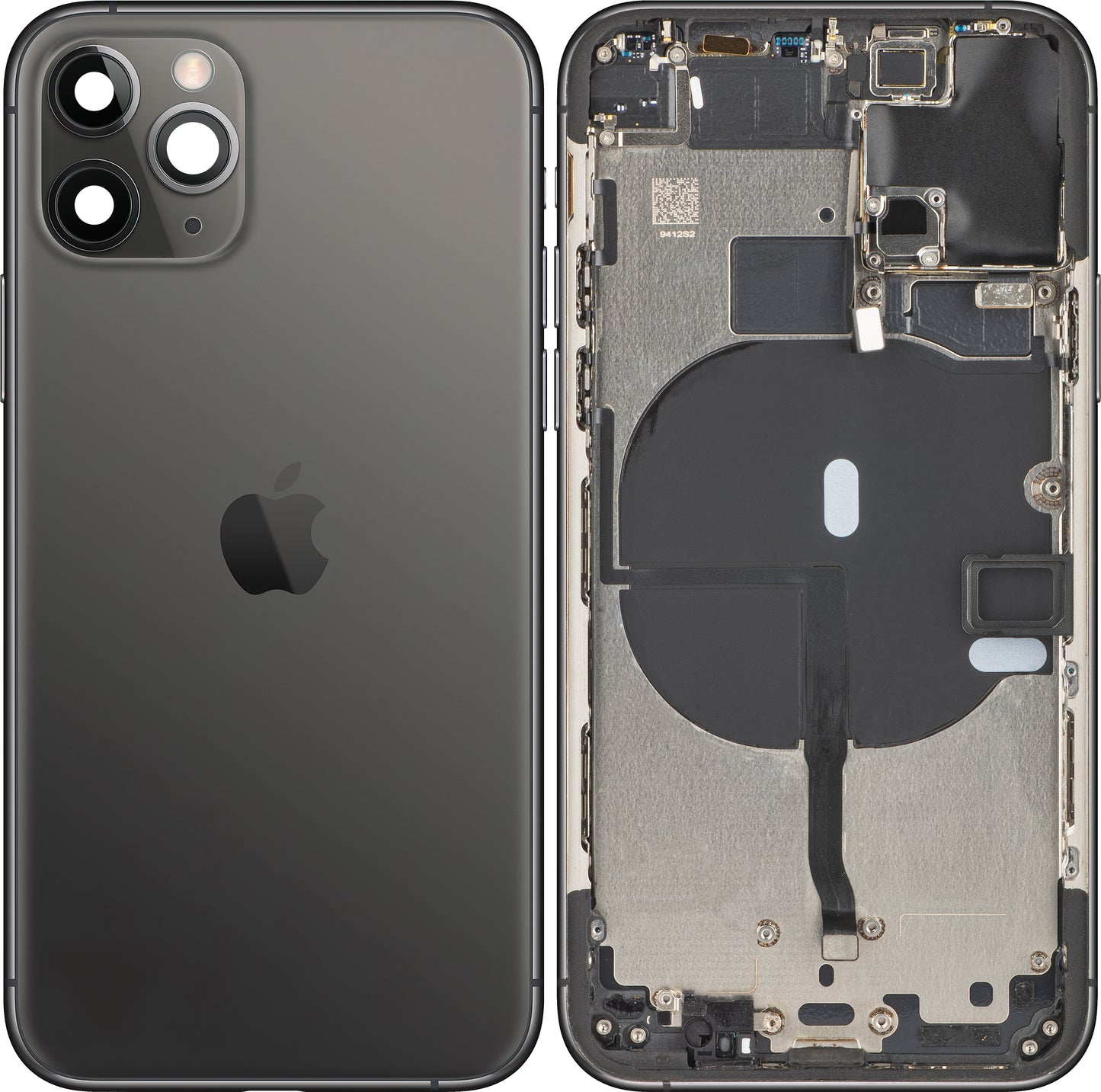 Капак за батерията на Apple iPhone 11 Pro, със среден калъф, черен (космическо сив), Swap