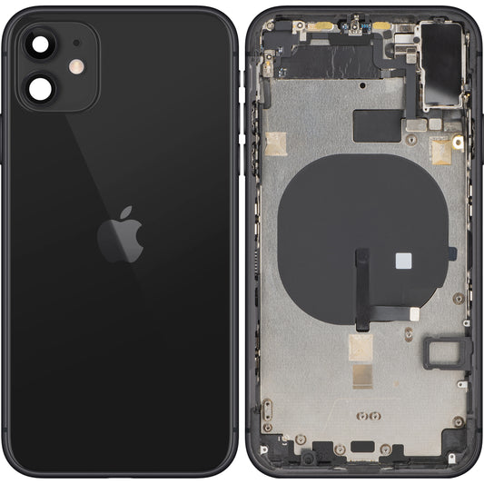 Капак за батерията на Apple iPhone 11, със среден калъф, черен, за размяна
