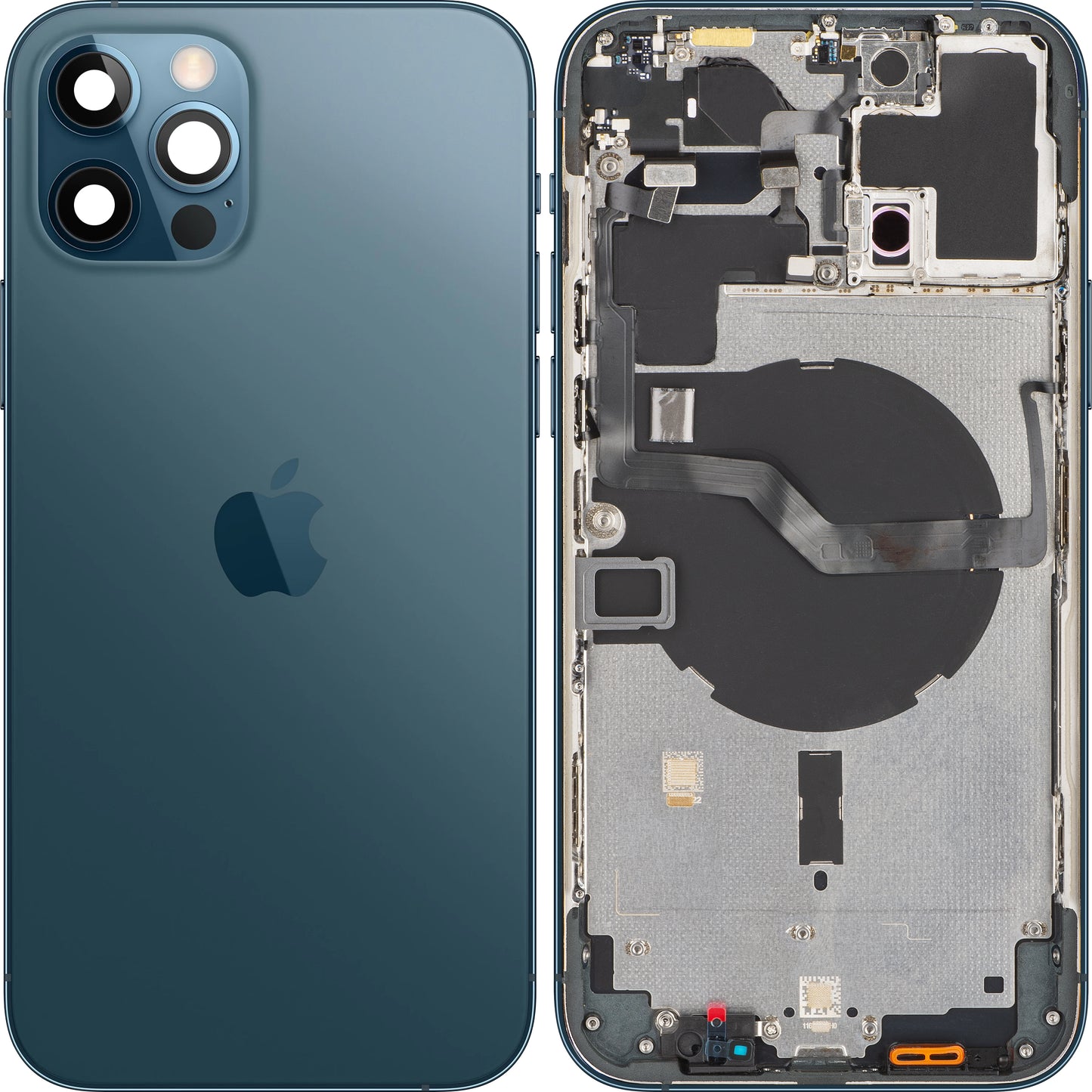 Капак за батерията на Apple iPhone 12 Pro Max, с половин калъф, син (Pacific Blue), Swap