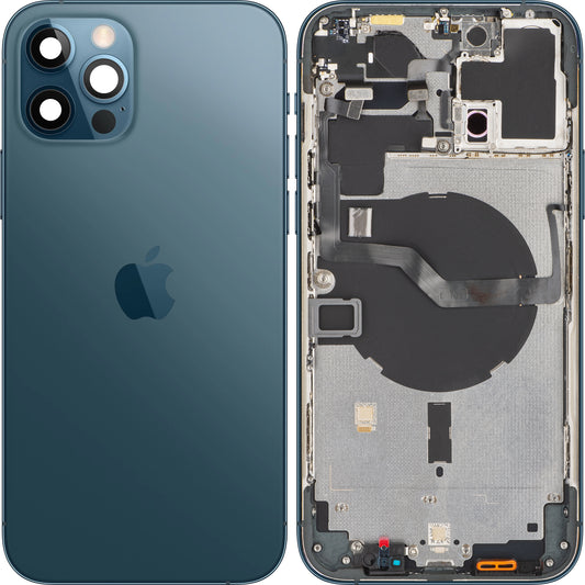 Капак за батерията на Apple iPhone 12 Pro Max, с половин калъф, син (Pacific Blue), Swap