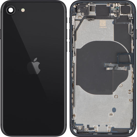 Капак за батерия за Apple iPhone SE (2022), с половин калъф, черен (Midnight), Swap
