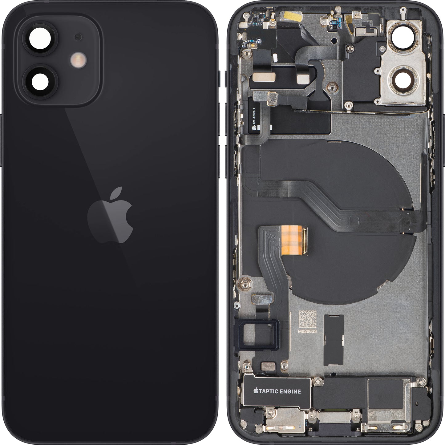 Капак на батерията Apple iPhone 12, със средна корпусна част, пълен комплект, черен, Swap