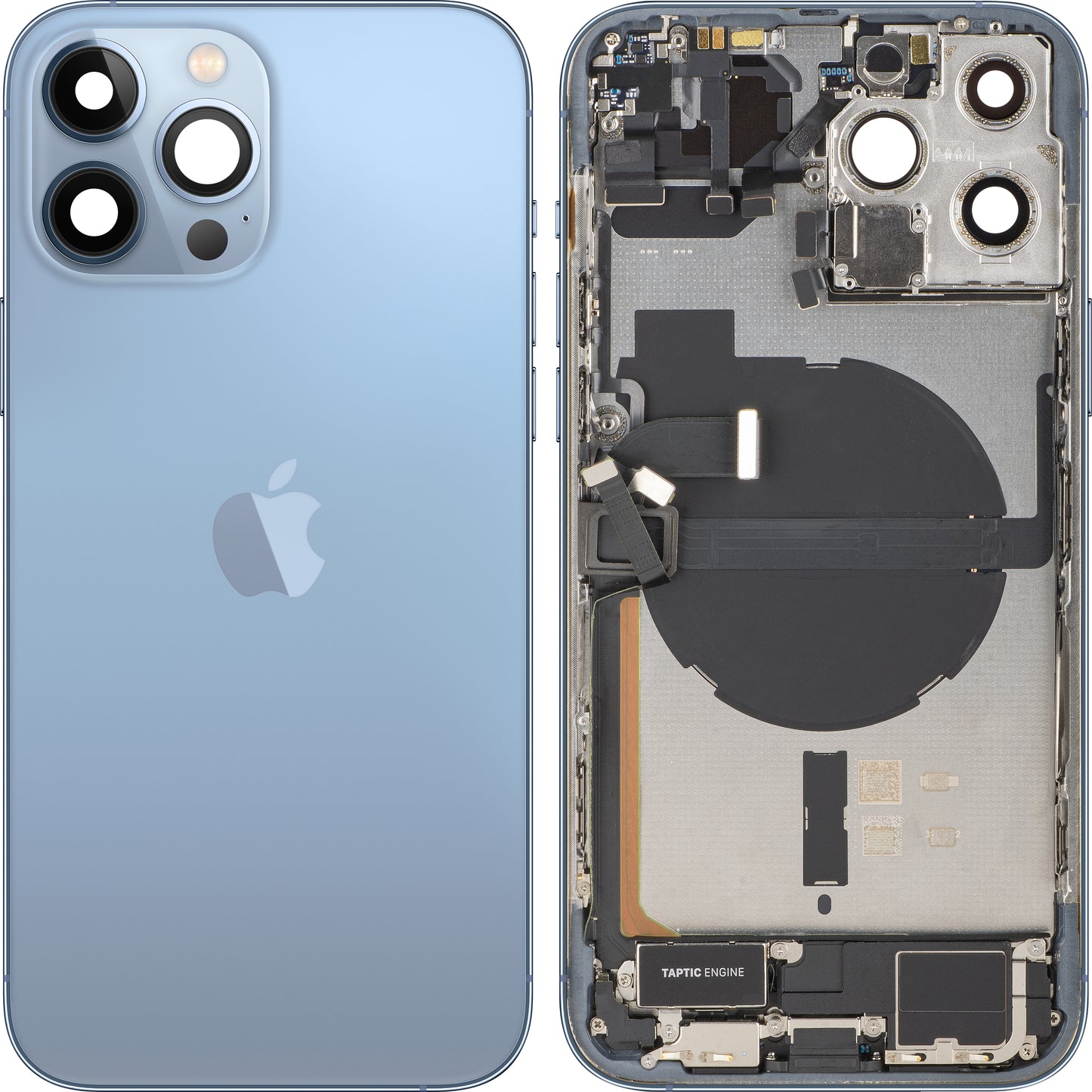 Капак на батерията Apple iPhone 13 Pro Max, със средна корпусна част, пълен комплект, син (Sierra Blue), Swap