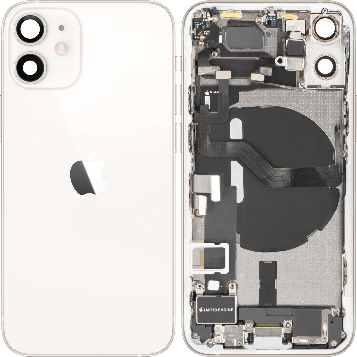Капак за батерия Apple iPhone 12 mini, с междинен корпус, пълни части, бял, Swap