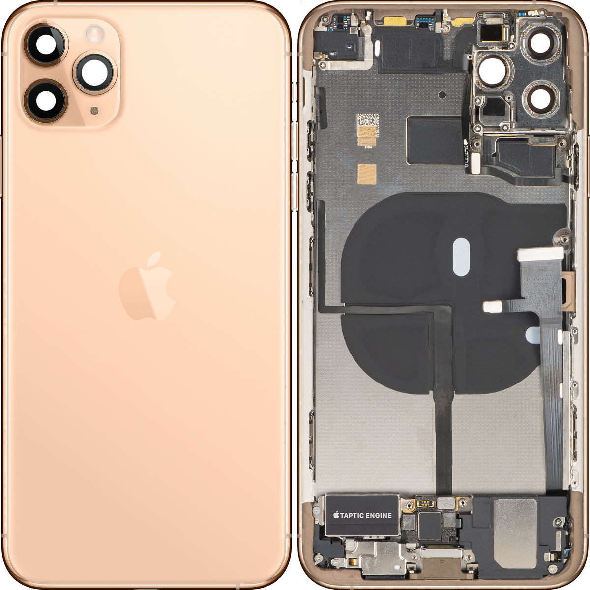 Капак за батерия Apple iPhone 11 Pro Max, с междинен корпус, пълни части, златист (матово злато), премиум суап