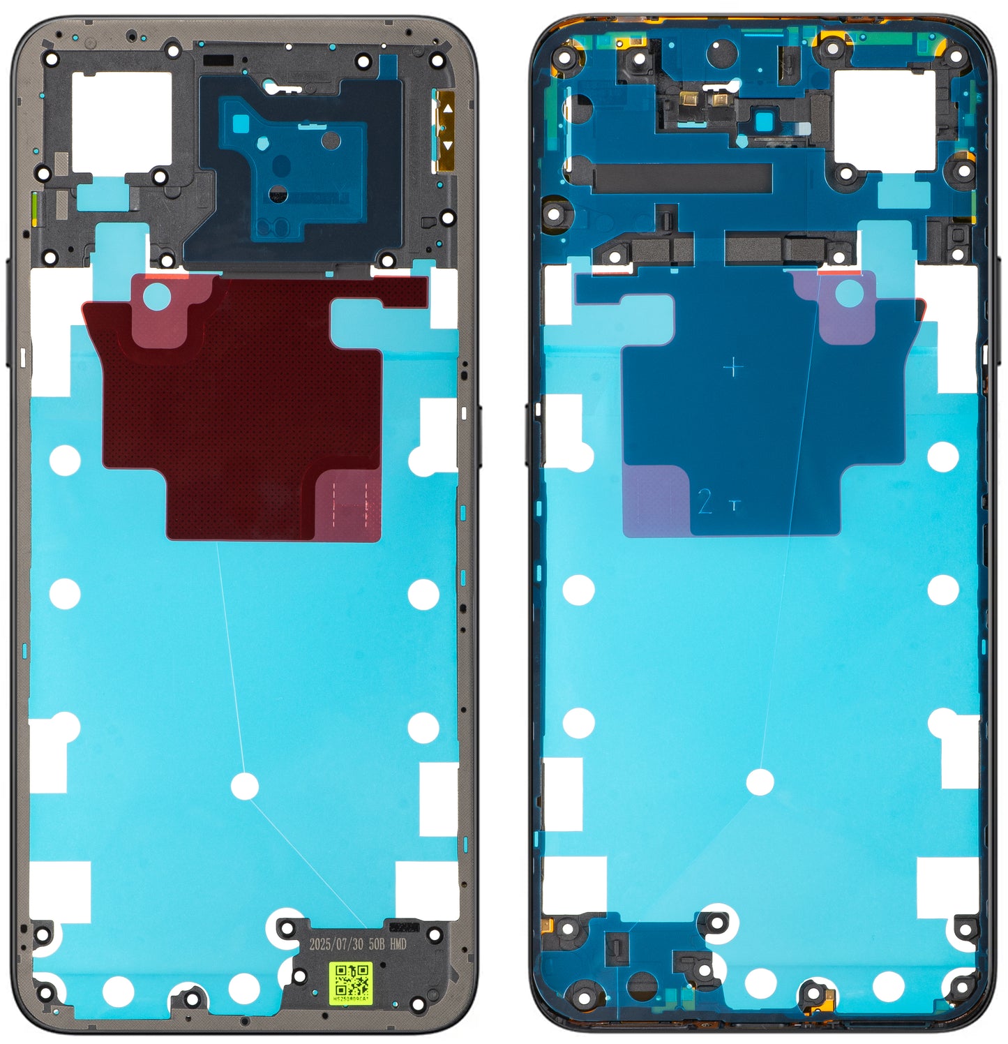Carcasa Mijloc Honor X7d 4G / 400 Smart 4G, Черен (Velvet Black), Service Pack 9707ACDP