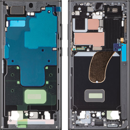Mijloc Калъф Samsung Galaxy S23 Ultra S918, черен (графит), сервизен пакет GH96-15833E