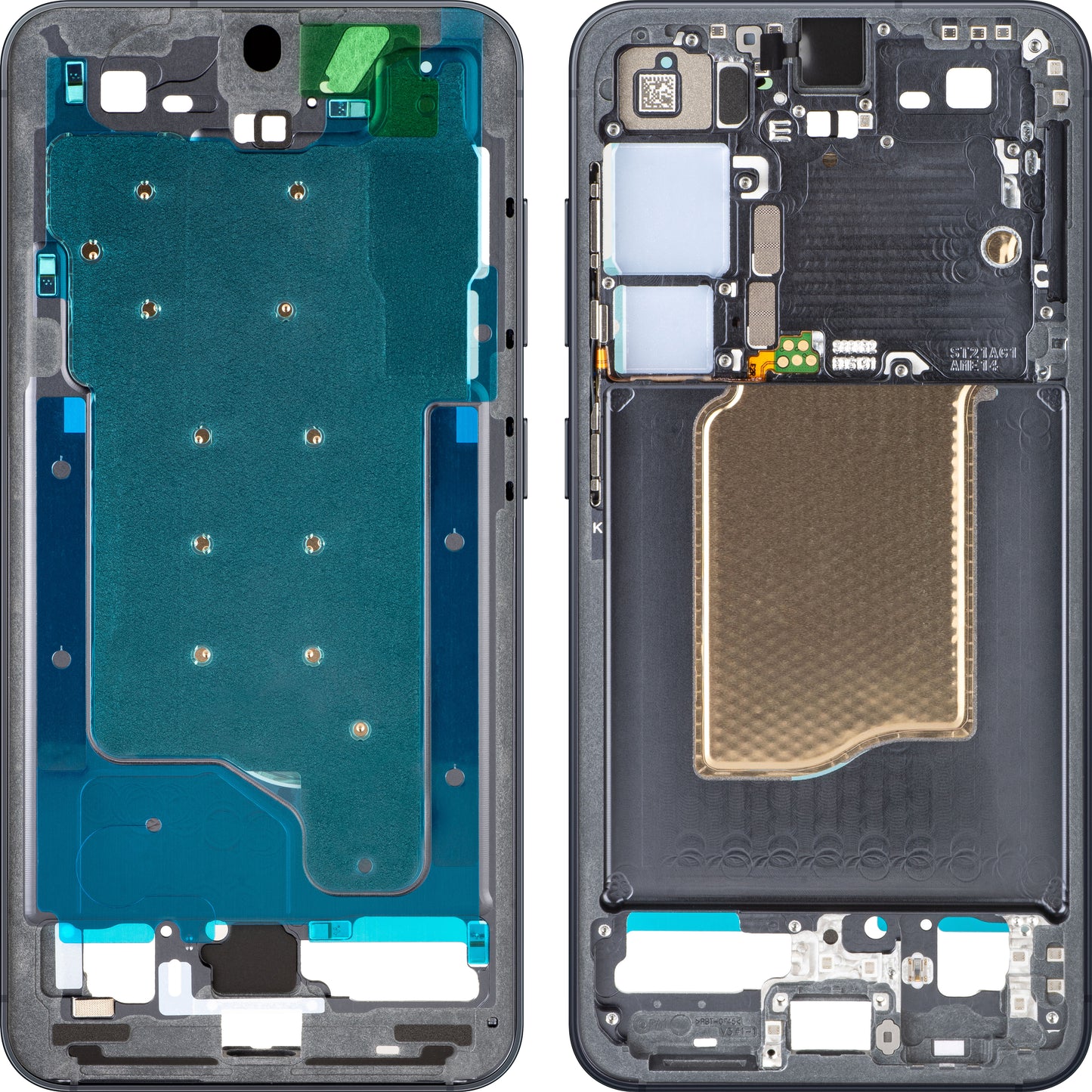 Среден корпус Samsung Galaxy S25 S931, Черен, Service Pack GH82-36328E