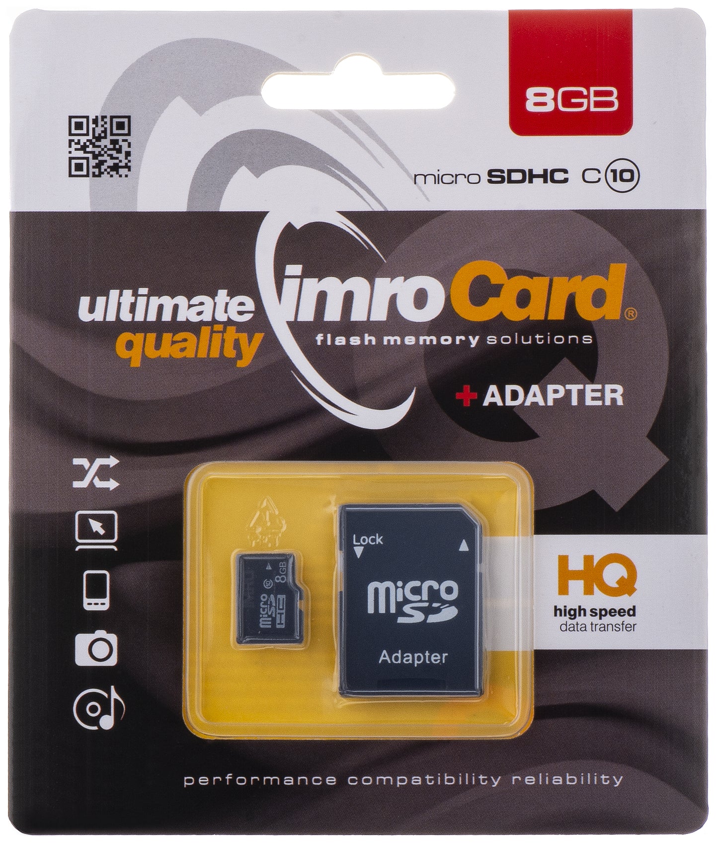 Карта памет microSDHC Imro, 8Gb, Клас 10, С адаптер