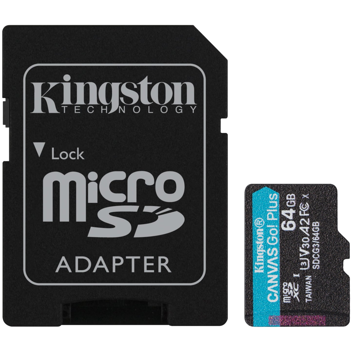 Карта памет microSDXC Kingston Canvas Go Plus Android A2, 64Gb, Клас 10 / UHS-1 U3, с адаптер SDCG3/64GB