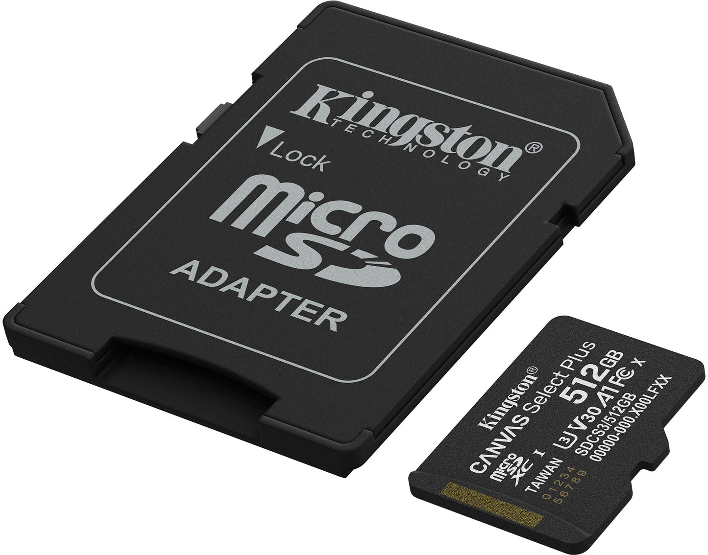 Карта памет microSDXC Kingston Canvas Select Plus Android A1, 512Gb, Клас 10 / UHS-1 U3, С адаптер SDCS3/512GB