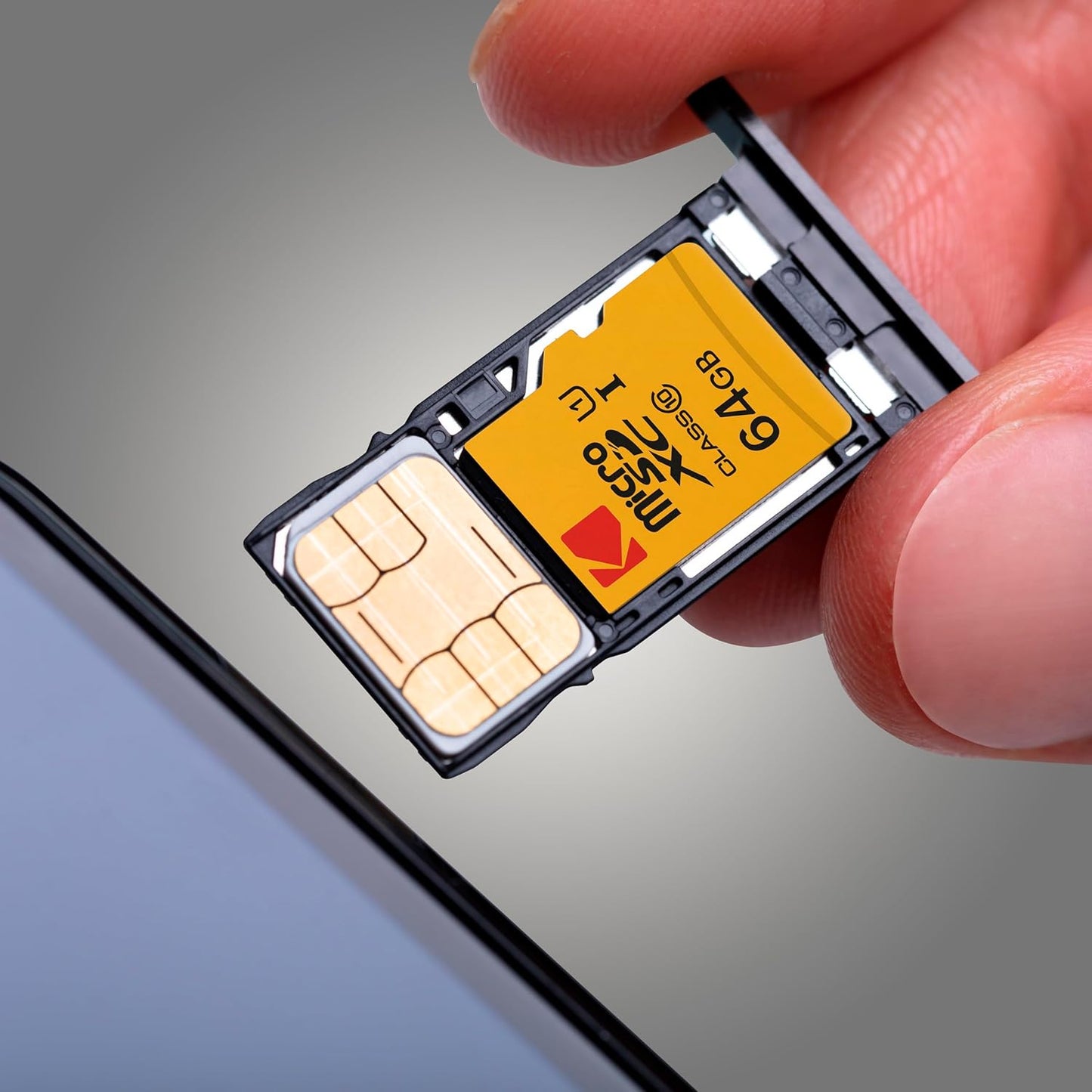 Карта памет microSDXC Kodak, 64Gb, Клас 10 / UHS-1 U1, С адаптер EKMSDM64GXC10K