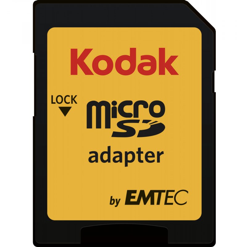 Карта памет microSDXC Kodak, 64Gb, Клас 10 / UHS-1 U1, С адаптер EKMSDM64GXC10K