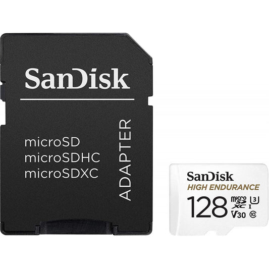 Карта памет microSDXC SanDisk High Endurance, 128Gb, Клас 10 / UHS-1 U3, С адаптер SDSQQNR-128G-GN6IA