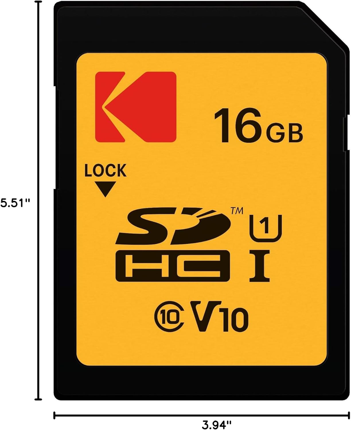 Карта памет SDHC Kodak Premium Performance, 16Gb, Клас 10 / UHS-1 U1 EKMSD16GHC10K