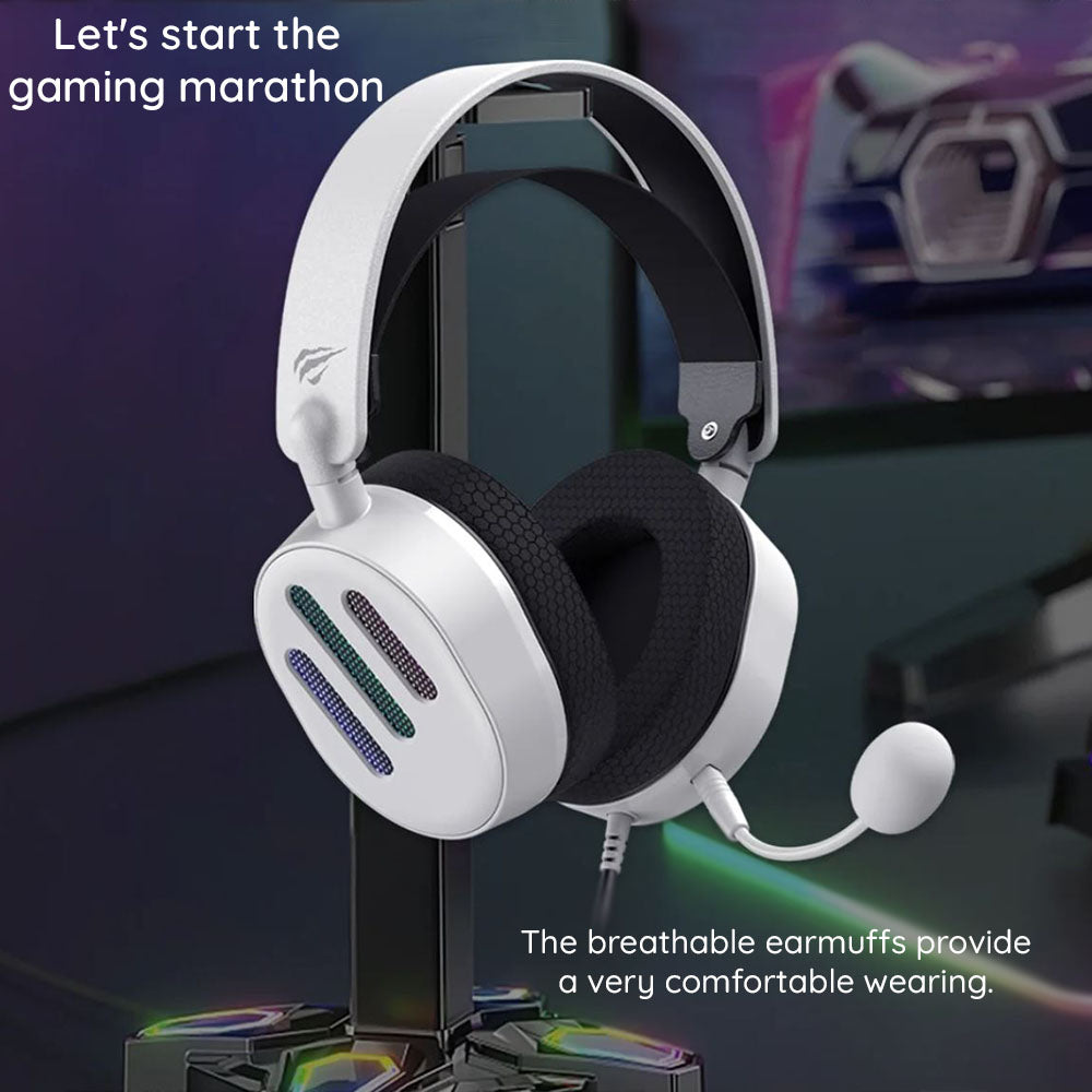 Геймърски слушалки USB HAVIT H2038U, RGB, 2m, Черни