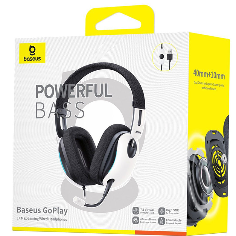 Геймърски слушалки USB Baseus GoPlay 1+ Max, Бели A00181003213-00