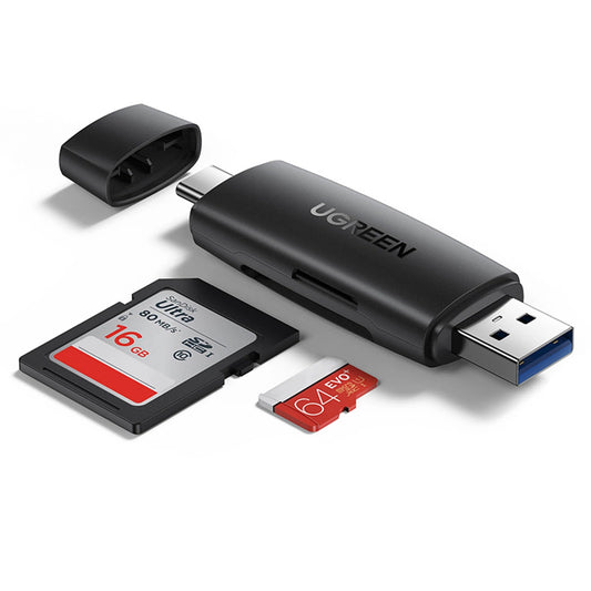 Четец на карти USB / USB-C UGREEN CM304, SD - microSD, черен