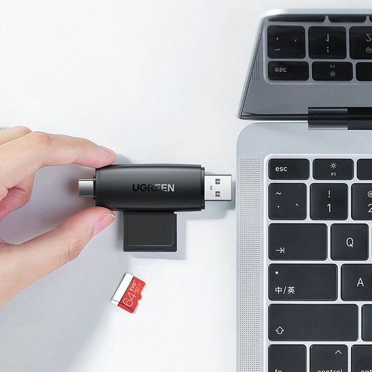 Четец на карти USB / USB-C UGREEN CM304, SD - microSD, черен